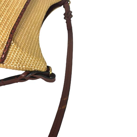 Etienne Aigner Vintage Woven Straw Leather Bag Shoulder Handbag Purse 80s 90s - Picture 8 of 14